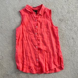 Jones New York orange button down tank top